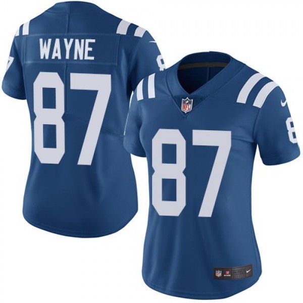 Women's Colts #87 Reggie Wayne Royal Blue Team Color Stitched NFL Vapor Untouchable Limited Jersey