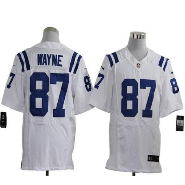 Nike Colts #87 Reggie Wayne White Men's Stitched NFL Elite Jersey