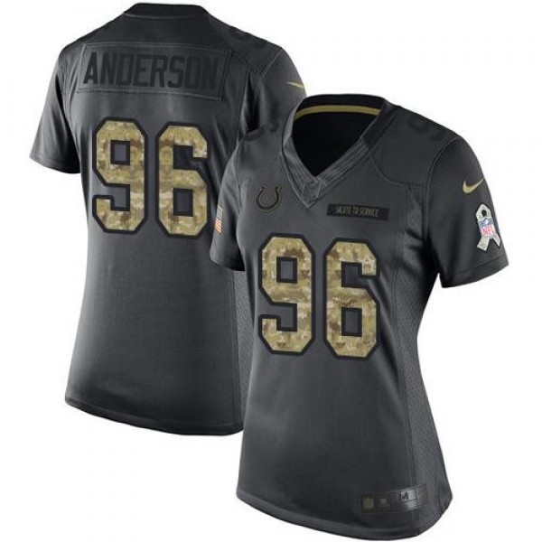 Women's Colts #96 Henry Anderson Black Stitched NFL Limited 2016 Salute to Service Jersey