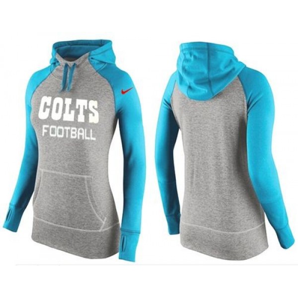 Women's Indianapolis Colts Hoodie Grey Light Blue Jersey