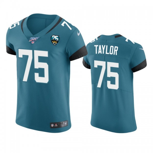 Jacksonville Jaguars #75 Jawaan Taylor Teal 25th Season Vapor Elite Stitched NFL Jersey