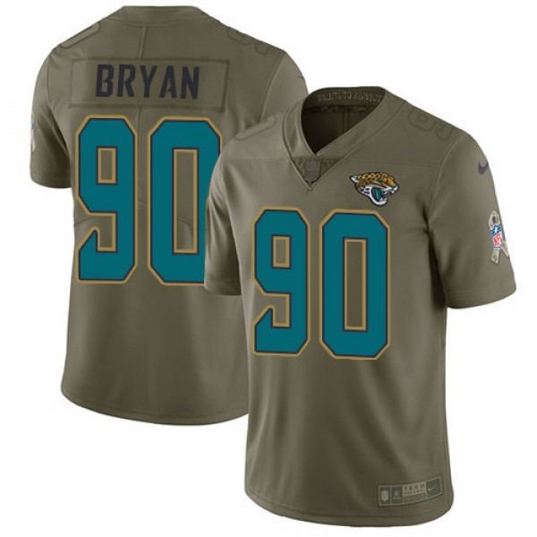 Nike Jaguars #90 Taven Bryan Olive Men's Stitched NFL Limited 2017 Salute To Service Jersey