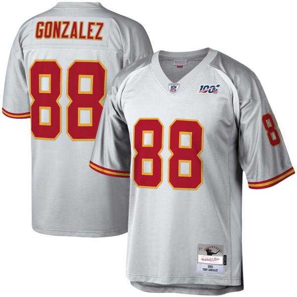 Kansas City Chiefs #88 Tony Gonzalez Mitchell & Ness NFL 100 Retired Player Platinum Jersey