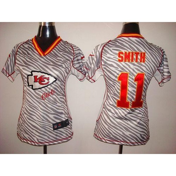 Women's Chiefs #11 Alex Smith Zebra Stitched NFL Elite Jersey