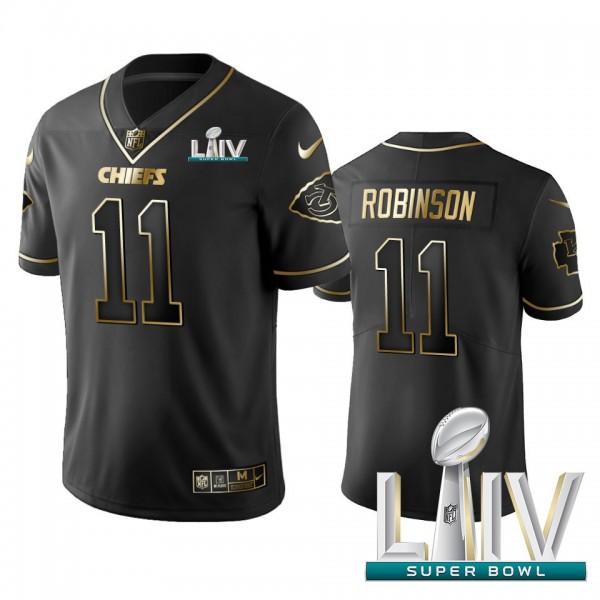 Nike Chiefs #11 Demarcus Robinson Black Golden Super Bowl LIV 2020 Limited Edition Stitched NFL Jersey