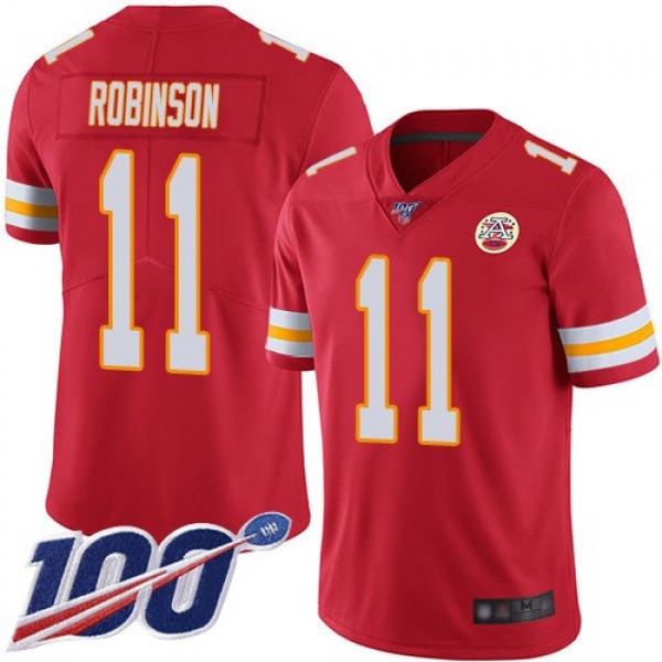 Nike Chiefs #11 Demarcus Robinson Red Team Color Men's Stitched NFL 100th Season Vapor Limited Jersey