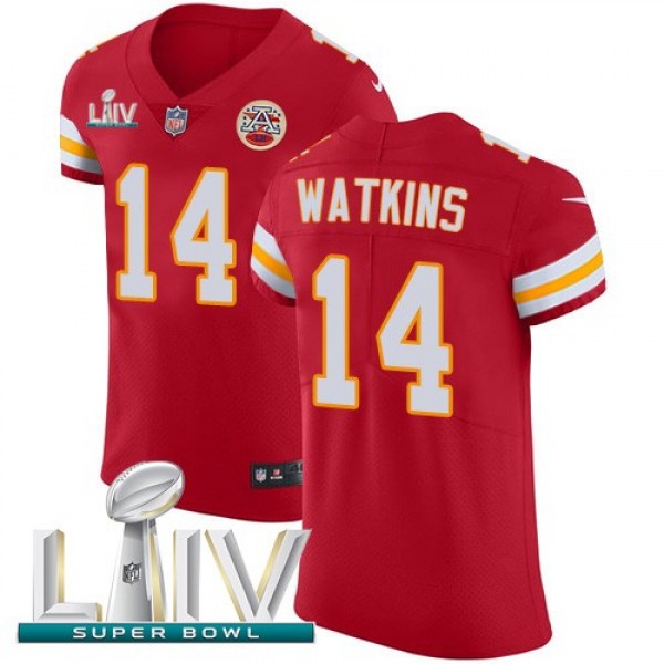 Nike Chiefs #14 Sammy Watkins Red Super Bowl LIV 2020 Team Color Men's Stitched NFL Vapor Untouchable Elite Jersey