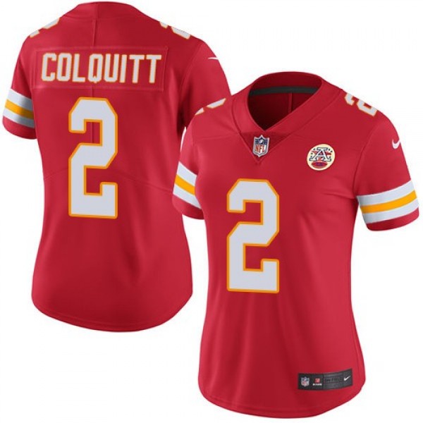 Women's Chiefs #2 Dustin Colquitt Red Team Color Stitched NFL Vapor Untouchable Limited Jersey