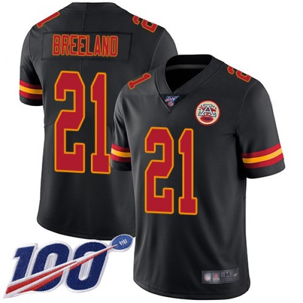 Nike Chiefs #21 Bashaud Breeland Black Men's Stitched NFL Limited Rush 100th Season Jersey
