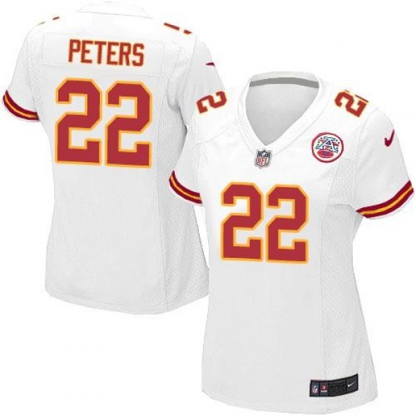 Women's Chiefs #22 Marcus Peters White Stitched NFL Elite Jersey
