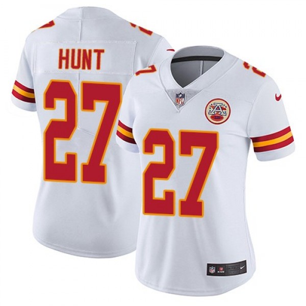 Women's Chiefs #27 Kareem Hunt White Stitched NFL Vapor Untouchable Limited Jersey
