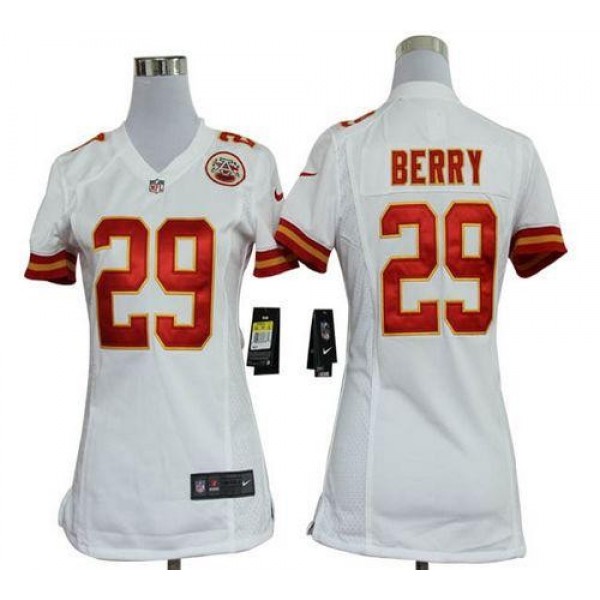 Women's Chiefs #29 Eric Berry White Stitched NFL Elite Jersey