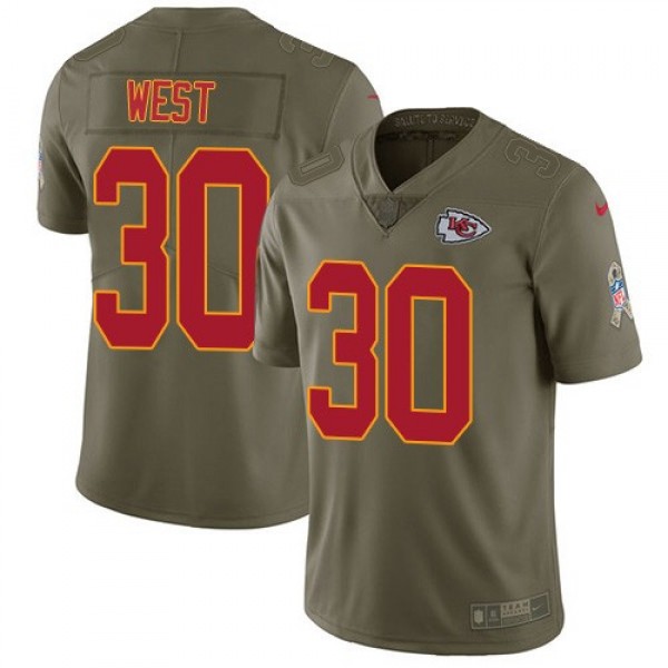 Nike Chiefs #30 Charcandrick West Olive Men's Stitched NFL Limited 2017 Salute To Service Jersey