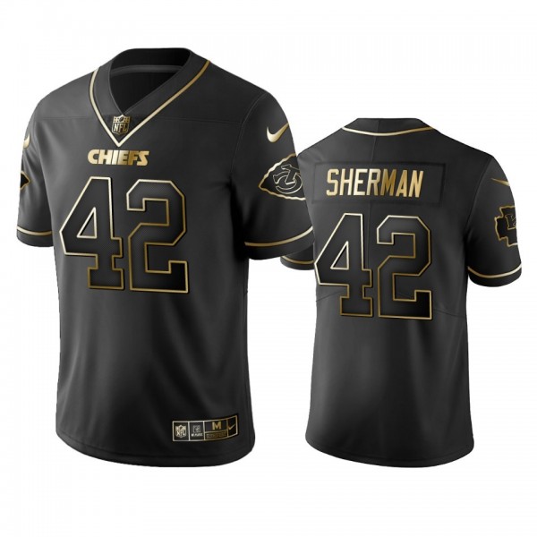 Nike Chiefs #42 Anthony Sherman Black Golden Limited Edition Stitched NFL Jersey