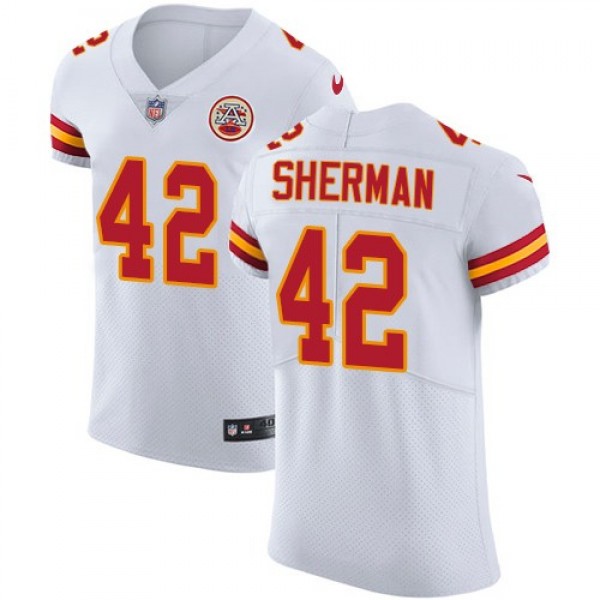 Nike Chiefs #42 Anthony Sherman White Men's Stitched NFL Vapor Untouchable Elite Jersey