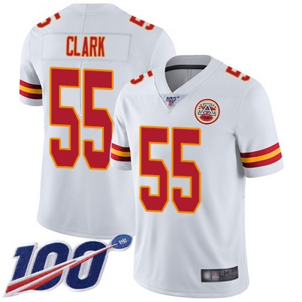 Nike Chiefs #55 Frank Clark White Men's Stitched NFL 100th Season Vapor Limited Jersey
