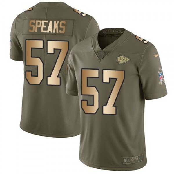 Nike Chiefs #57 Breeland Speaks Olive/Gold Men's Stitched NFL Limited 2017 Salute To Service Jersey