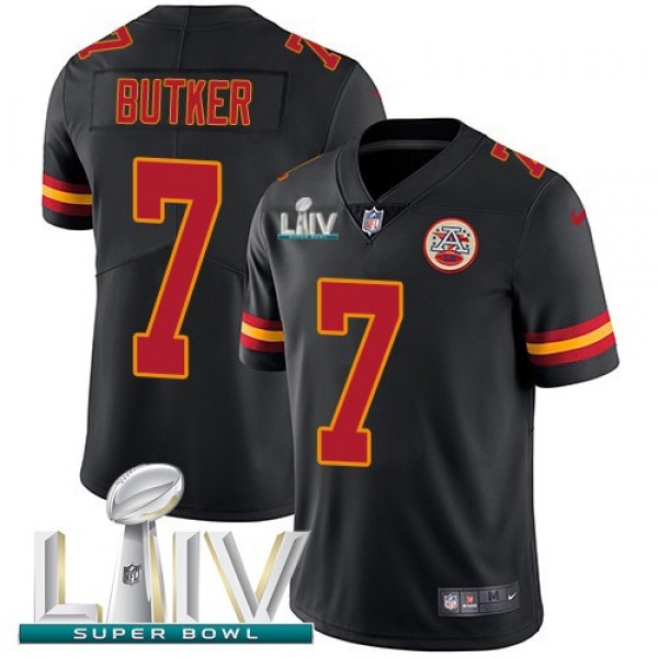 Nike Chiefs #7 Harrison Butker Black Super Bowl LIV 2020 Men's Stitched NFL Limited Rush Jersey