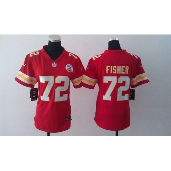 Women's Chiefs #72 Eric Fisher Red Team Color Stitched NFL Elite Jersey