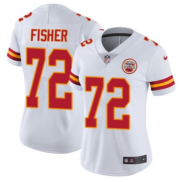 Women's Chiefs #72 Eric Fisher White Stitched NFL Vapor Untouchable Limited Jersey