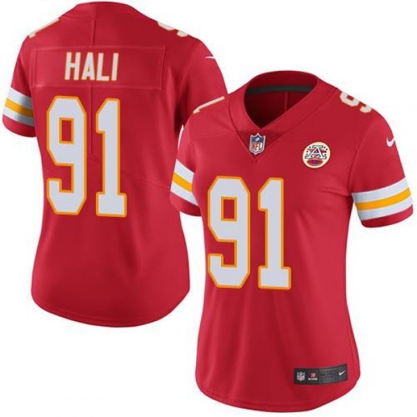 Women's Chiefs #91 Tamba Hali Red Team Color Stitched NFL Vapor Untouchable Limited Jersey