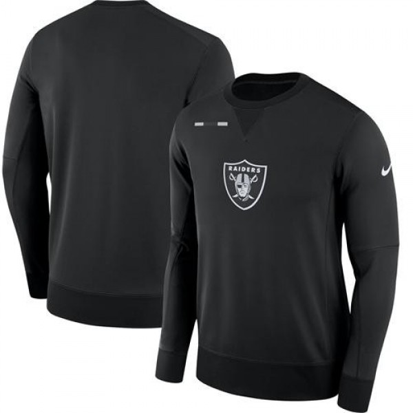 Men's Las Vegas Raiders Nike Black Sideline Team Logo Performance Sweatshirt