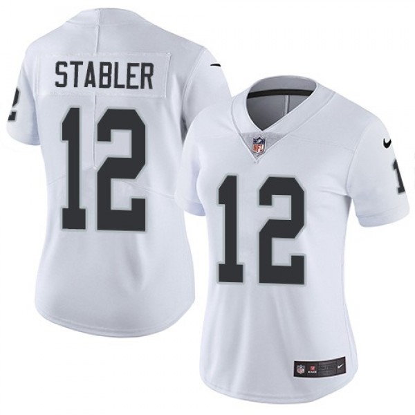 Women's Raiders #12 Kenny Stabler White Stitched NFL Vapor Untouchable Limited Jersey