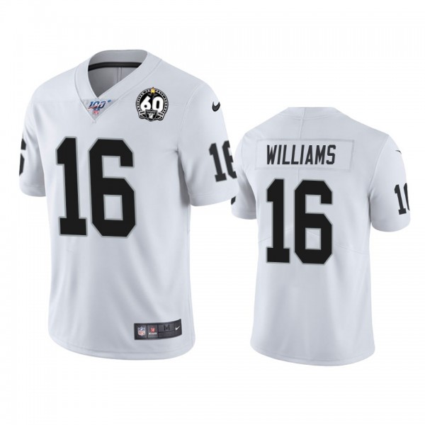 Nike Raiders #16 Tyrell Williams White 60th Anniversary Vapor Limited Stitched NFL 100th Season Jersey