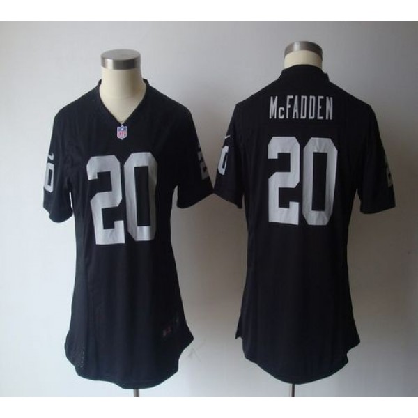Women's Raiders #20 Darren McFadden Black Team Color NFL Game Jersey