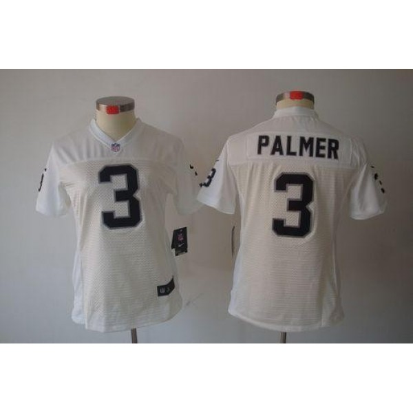 Women's Raiders #3 Carson Palmer White Stitched NFL Limited Jersey