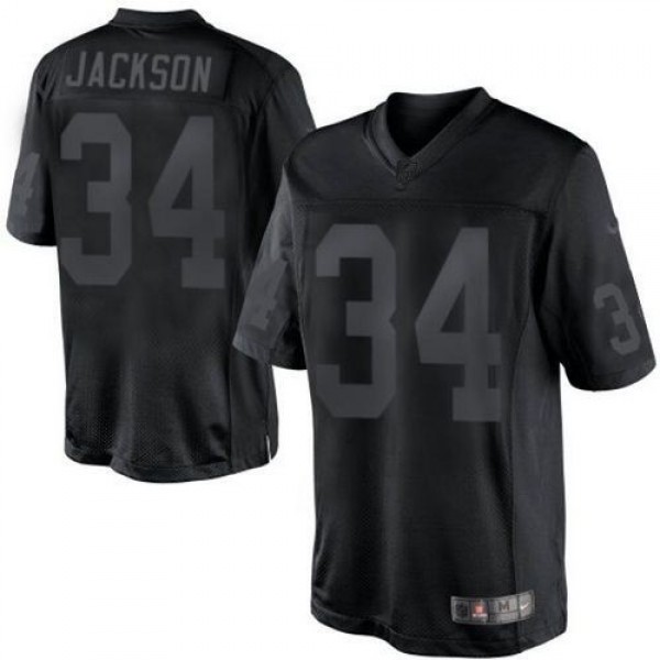 Nike Raiders #34 Bo Jackson Black Men's Stitched NFL Drenched Limited Jersey