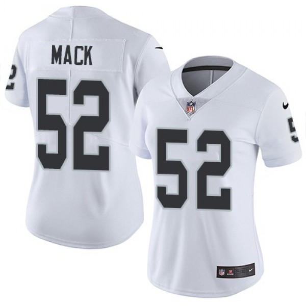Women's Raiders #52 Khalil Mack White Stitched NFL Vapor Untouchable Limited Jersey