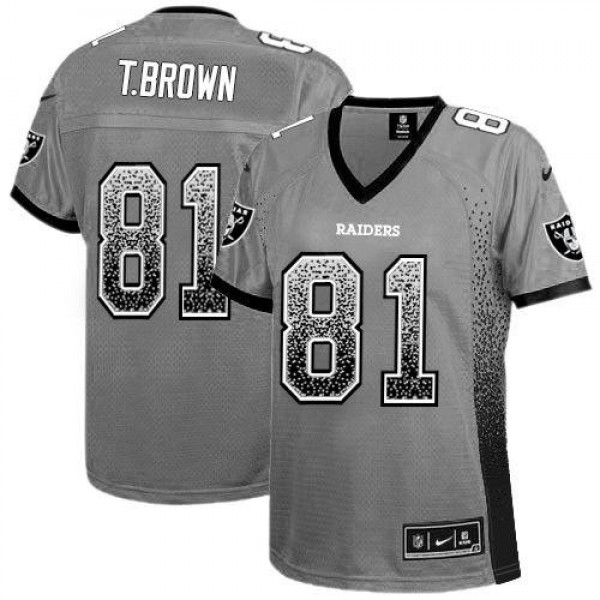 افضل معطر للفم Women's Raiders #81 Tim Brown Grey Stitched NFL Elite Drift Jersey ... افضل معطر للفم