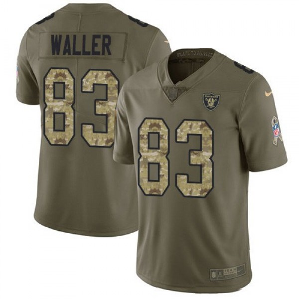 Nike Raiders #83 Darren Waller Olive/Camo Men's Stitched NFL Limited 2017 Salute To Service Jersey