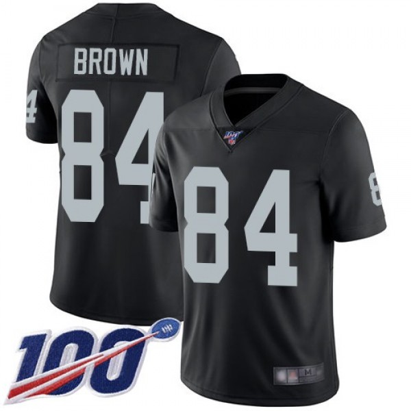 Nike Raiders #84 Antonio Brown Black Team Color Men's Stitched NFL 100th Season Vapor Limited Jersey