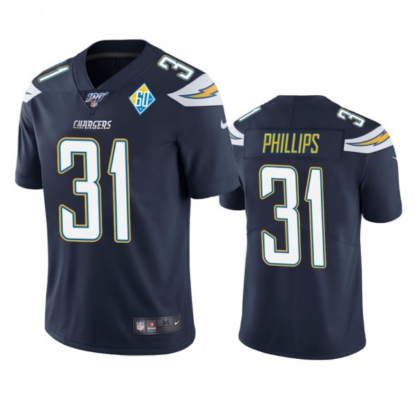 Los Angeles Chargers #31 Adrian Phillips Navy 60th Anniversary Vapor Limited NFL Jersey