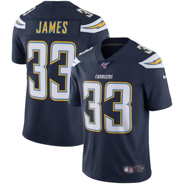 Los Angeles Chargers #33 Derwin James Nike 100th Season Vapor Limited Jersey Navy