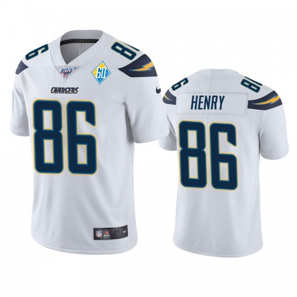 Los Angeles Chargers #86 Hunter Henry White 60th Anniversary Vapor Limited NFL Jersey