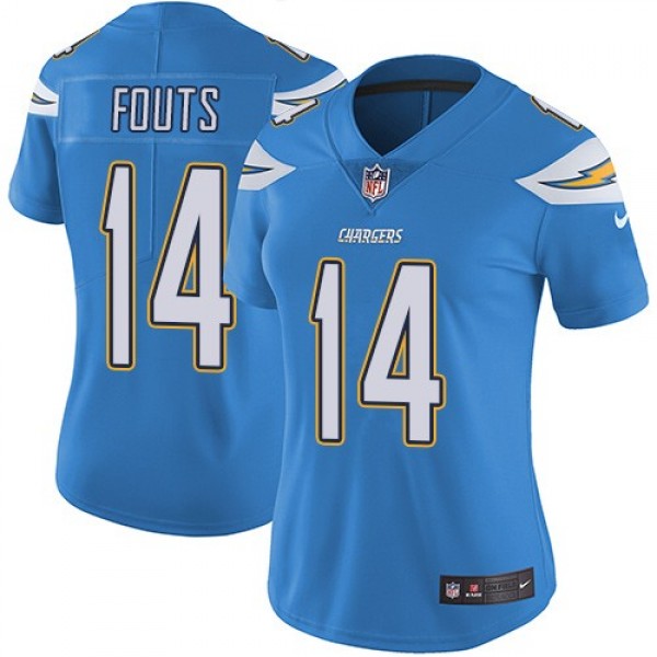 Women's Chargers #14 Dan Fouts Electric Blue Alternate Stitched NFL Vapor Untouchable Limited Jersey