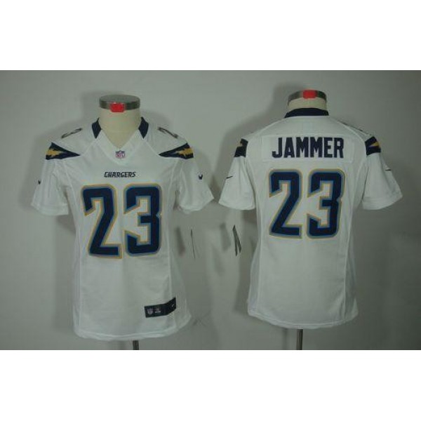 Women's Chargers #23 Quentin Jammer White Stitched NFL Limited Jersey