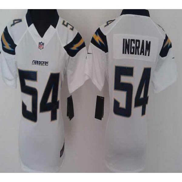 Women's Chargers #54 Melvin Ingram White Stitched NFL Elite Jersey