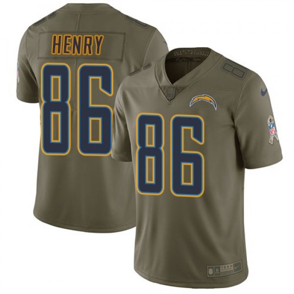 Nike Chargers #86 Hunter Henry Olive Men's Stitched NFL Limited 2017 Salute to Service Jersey