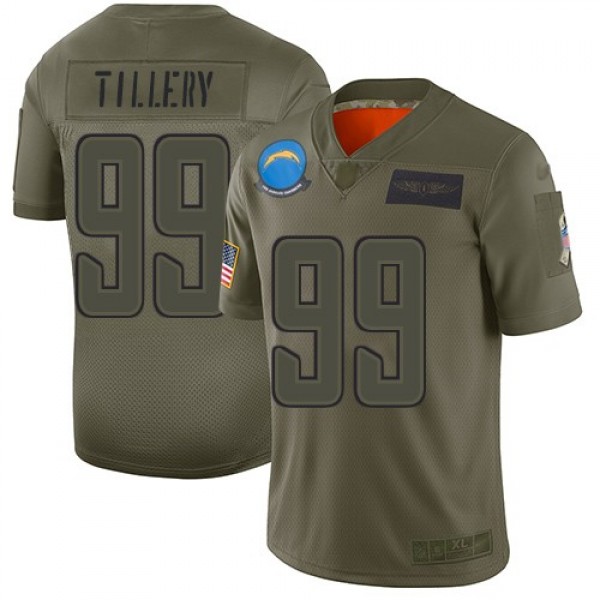 Nike Chargers #99 Jerry Tillery Camo Men's Stitched NFL Limited 2019 Salute To Service Jersey