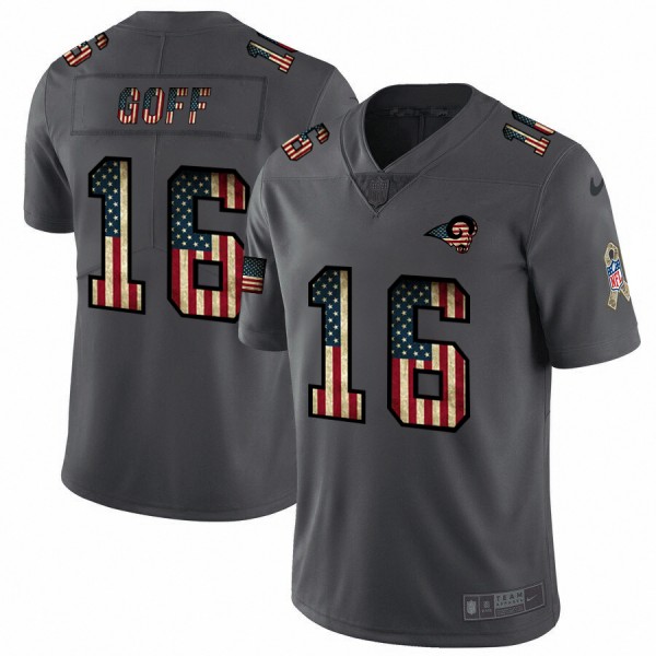 Los Angeles Rams #16 Jared Goff Nike 2018 Salute to Service Retro USA Flag Limited NFL Jersey