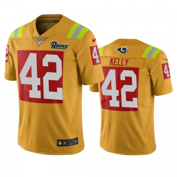 Los Angeles Rams #42 John Kelly Gold Vapor Limited City Edition NFL Jersey