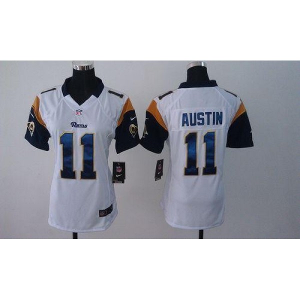 Women's Rams #11 Tavon Austin White Stitched NFL Elite Jersey