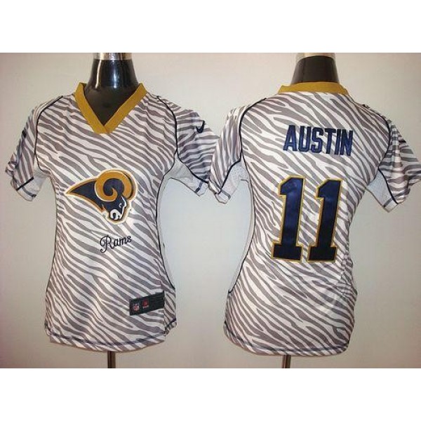 Women's Rams #11 Tavon Austin Zebra Stitched NFL Elite Jersey