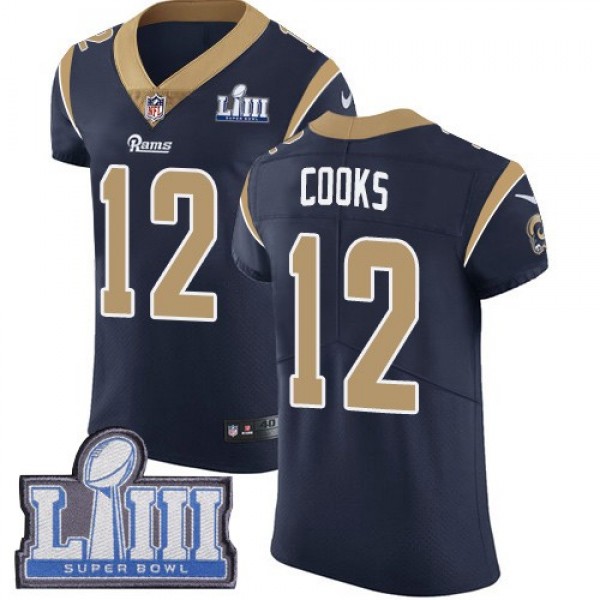 Nike Rams #12 Brandin Cooks Navy Blue Team Color Super Bowl LIII Bound Men's Stitched NFL Vapor Untouchable Elite Jersey