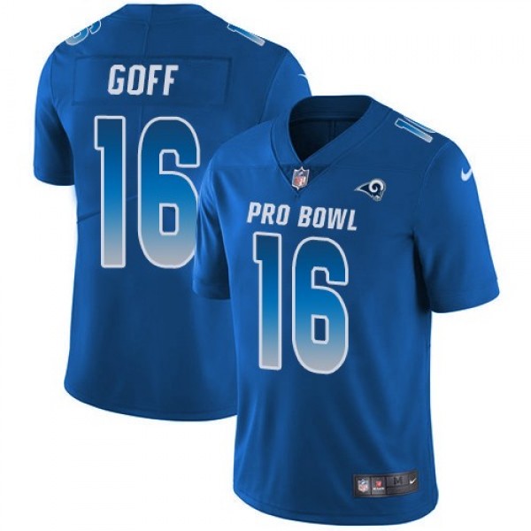 Nike Rams #16 Jared Goff Royal Men's Stitched NFL Limited NFC 2019 Pro Bowl Jersey