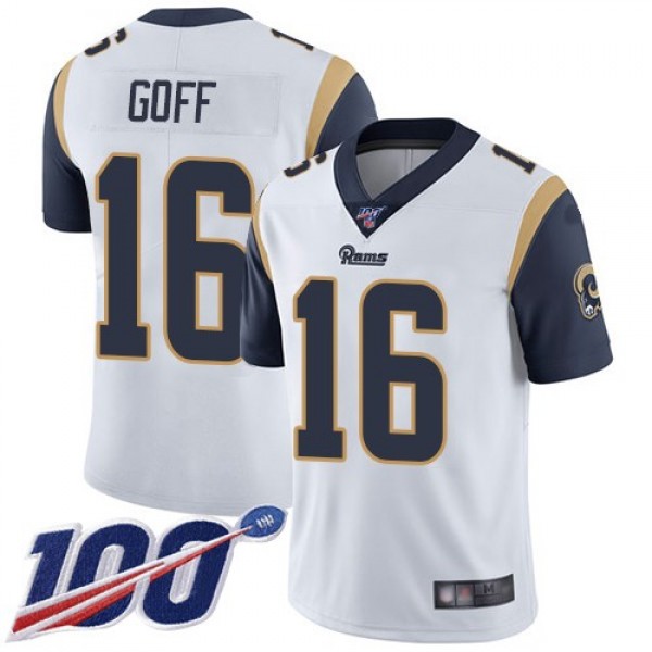 Nike Rams #16 Jared Goff White Men's Stitched NFL 100th Season Vapor Limited Jersey